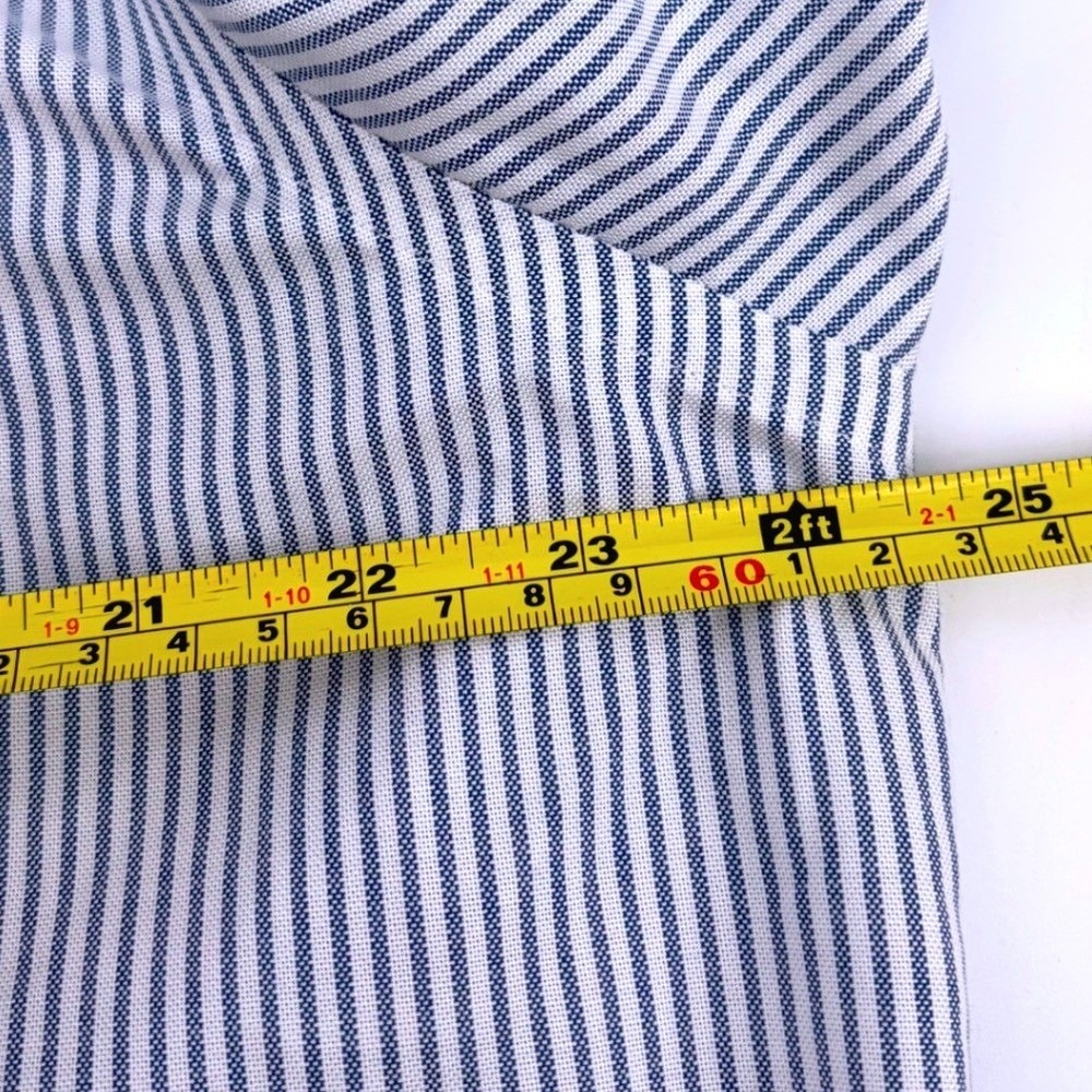 Lands End Mens Supima No Iron Oxford Shirt Blue White Stripe 17-33‎ Traditional - Picture 9 of 10